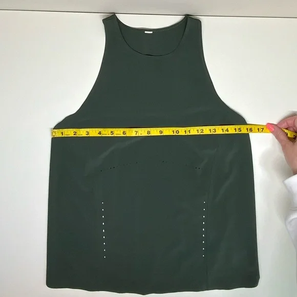 EUC | Lululemon | Swift Ventilated Racerback Running Tank | Green | Small - Picture 10 of 13